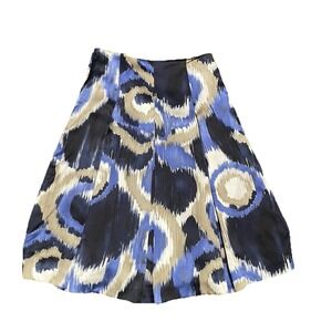 Poleci Silk Pleated Knee Length Skirt Elegant Old Money Office Lady Like Size 6